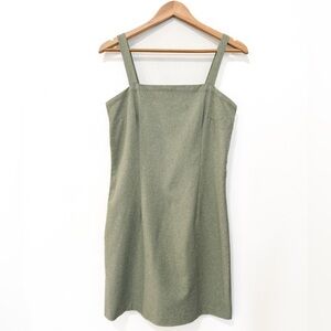 097 Vintage SCARLET Spring Sage Green Square Neck Dress (fits 6/8)
